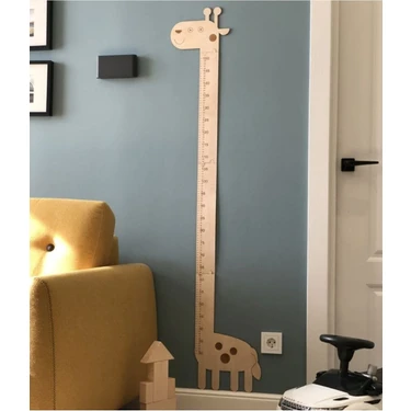 Wooddoom Ahşap Çocuk Boy Cetveli Büyüme Grafiği Cetvel / Aile Bebek Çocuk Boy Odası Dekorasyon