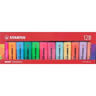 Stabilo Fosforlu Kalem Boss 12'li (6 Pastel + 6