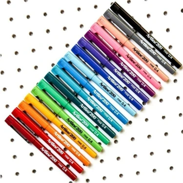 Artline 10'lu Yazı ve Çizim Kalemi Seti - Karışık Renkler, 0.4 mm İnce