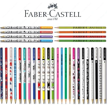 Faber-Castell Sırımsı Renkli Lüx Mercanlı Yuvarlak Kurşun Kalem 12