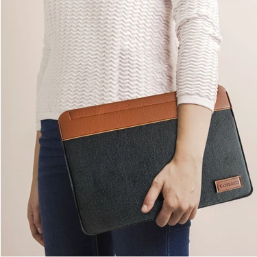 Fibril Casedress Siyah Mıknatıslı Keçe Laptop ve Evrak Çantası 15.6