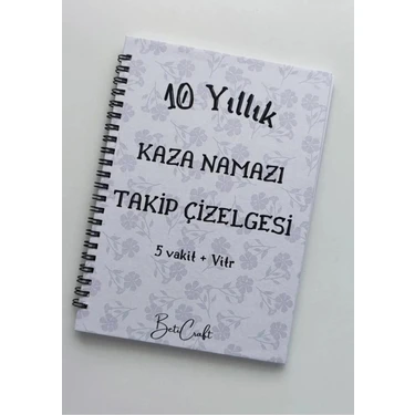 Beticraft 10 Yıllık Kaza Namazı Takip Çizelgesi Sert Kapak Spiralli Defter A5