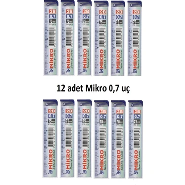 Mikro Min Kalem Ucu 0.7 Uc 2b Dereceli Cetvelli - 12 Li