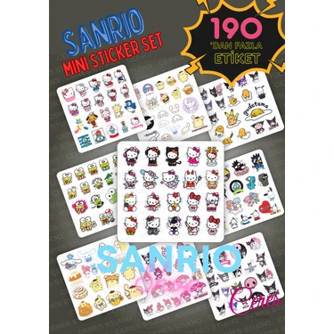 Ceres Studio Hello Kitty Kuromi 10 Sayfa 190 Adet Bullet Journal - Planner - Telefon - Laptop Mini