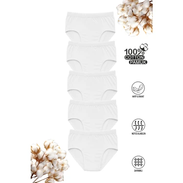Özkan Underwear Özkan 0710 5'li Paket Erkek Çocuk %100 Pamuklu Süprem Esnek Rahat