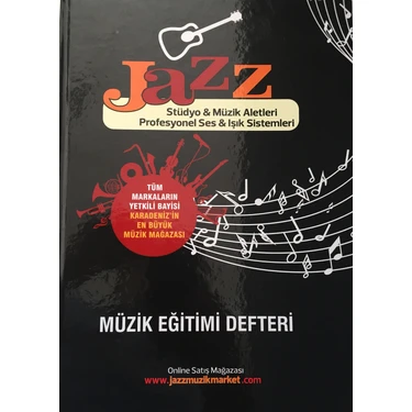 Jazz Kalın Yapraklı Ciltli Solfej Müzik Defteri Sol Anahtarsız Büyük