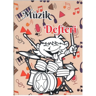 Gürmat Müzik Defteri Büyük Boy A4 40 Yaprak Karton Kapak Sol Anahtarlı Kareli Müzik Defteri 1