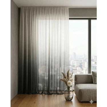 Miabella Home Renk Geçişli Degrade Hazır Tül Perde