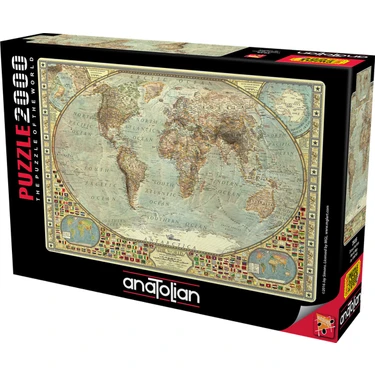 Anatolian 2000 Parçalık Dünya Haritası Puzzle - Zorlu ve