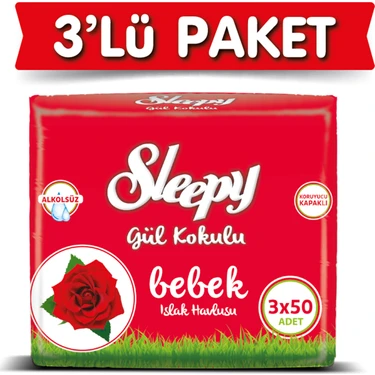 Sleepy Gül Kokulu Islak Havlu 3 X
