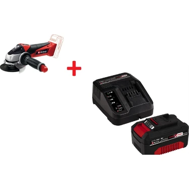 Einhell TE-AG 18/115 Li, Akülü Avuç Taşlama Seti (4,0 Ah Akü ve Şarj Cihazı