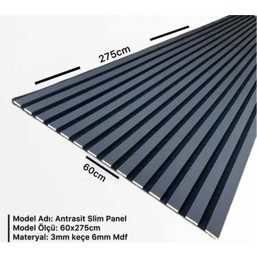 Dekor Var Akustik Slim Duvar Kaplama Paneli 60CM x
