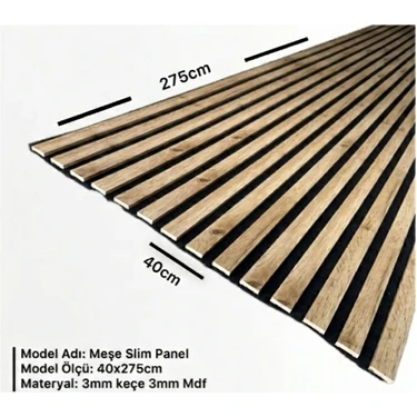 Freehome Mdf Ahşap Akustik Duvar  Paneli - 40 x 275 cm - Koyu