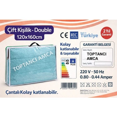 Pratik Çift Kişilik Elektrikli Battaniye Premium Alt Battaniyesi Sıcak Battaniye 120x150