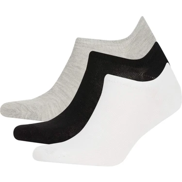 DeFacto Erkek Görünmez 3'lü Pamuklu Sneaker Çorap