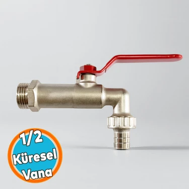 Küresel 1/2 Rekorlu Krom Bahçe Musluğu Korozyona Dayanıklı Rekorlu Tam Geçişli Bahçe