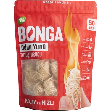 Bonga Şömine ve Mangal Tutuşturucu 50 Adet 700 gr - Jel Ve Çıra Alternatifi Doğal Odun