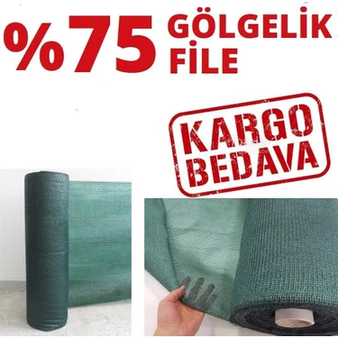 %75 Gölgelik File 1.5m x 30M Bahçe Çit Örtüsü Meyve Ağacı