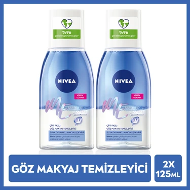 Nivea Make Up Expert Çift Fazlı Göz Makyaj Temizleyici 125 Ml X2 Adet, Etkili Makyaj