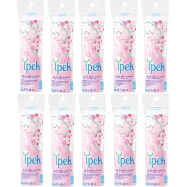 İpek Makyaj Temizleme Pamuğu - 70'li Paket, 12 Adet, %100 Pamuk, Alkol
