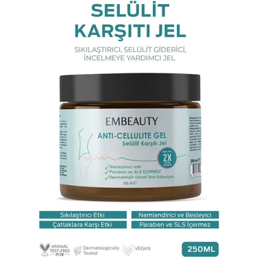 Embeauty Vücut Şekillendirici Selülit Kremi Jel 250 ml Çatlak Onarıcı Etkili Kadınlar