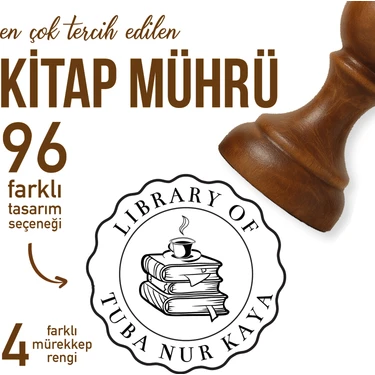 Mühürşah Kitap Mührü, Kitap Kaşesi, Kişiye Özel Ahşap Mühür, Kişiye Özel Hediye, Tasarımlar, Kitap
