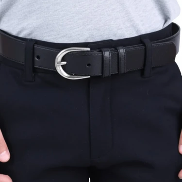 Canaris Çocuk Kemeri Deri Siyah 3 cm Kot ve Kumaş Pantolon