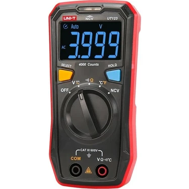 Uni-T Ut 123 Mini Multimetre Ölçü Aleti Kırmızı ve Gri Renkli Cep Tipi