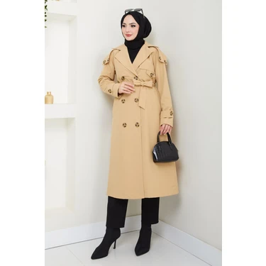 inStyle Omuzları Apolet Detaylı Astarlı Camel