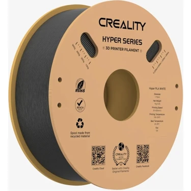 Creality Hyper PLA Filament Siyah 1.75MM 1kg Yüksek Baskı Kalitesi ve Düşük Büzülme Oranı
