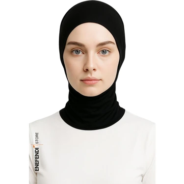 NF ND ENEFENDİ Boyunluklu Bone , Spor Bone , Hijab , Tesettür, Siyah , Geçmeli Hazır