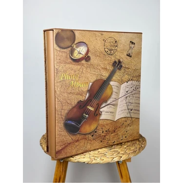 Rabsev RS25 Fotoğraf Albümü 10X15CM 600 Lük Keman Desenli Kutulu Yatay Dikey