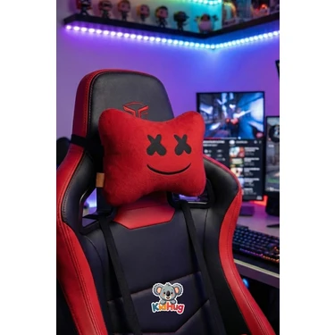 Kidhug Gamer Yumuşacık Peluş Koltuk Yastığı Lastikli – Boyun Destek Minderi, Araç & Oyuncu Koltuğu