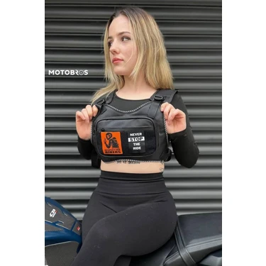 Motobros Motosiklet Reflektörlü Yelek ve Motosiklet Göğüs Çantası (Terletmez ve Su Geçirmez