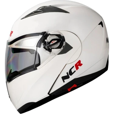 NCR Çene Açılır Kask Vizörlü Beyaz M Beden Ece