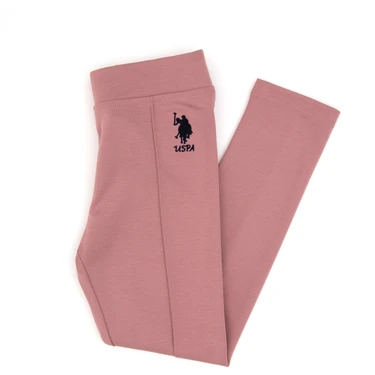 U.S. Polo Assn. Kız Çocuk Orkide Nervürlü İnterlok Tayt