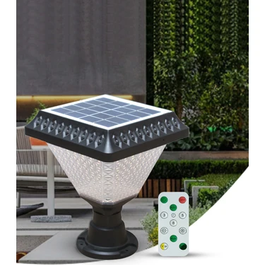 Hero Led 50W Kumandalı Solar Set Üstü Bahçe Armatürü IP65 Beyaz + Günışığı + 4000K + RGB