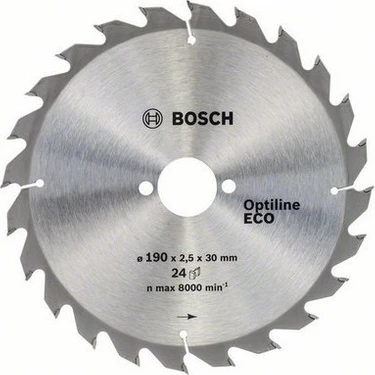 Bosch Optiline Eco Serisi Ahşap için Daire Testere Bıçağı 190*30 mm 24 Diş