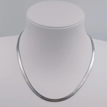 Hena Çelik Silver Italyan Ezme Zincir 45