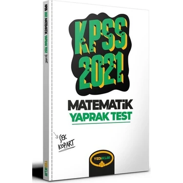 Yediiklim Yayınları KPSS 2021 Genel Yetenek Matematik Çek Kopart Yaprak