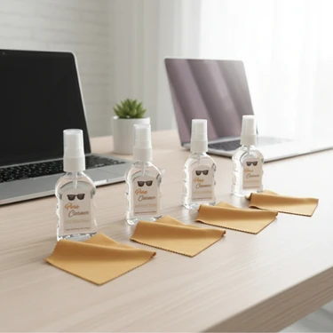 Gözlük ve Ekran Temizleme Spreyi, 4 Adet 50ML ve 4 Adet Temizleme