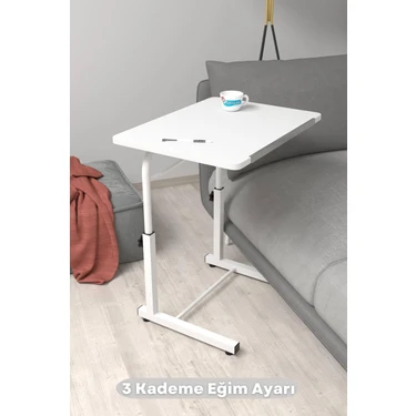 Depolife Eğim Yükseklik Ayarlı Laptop Sehpası Kahvaltı Ders Çalışma Bilgisayar Ofis Yemek Masası