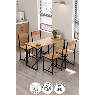 Bofigo 4lü Mutfak Seti Mutfak Masa ve Sandalye Seti Balkon Masası Cafe Seti Bulut