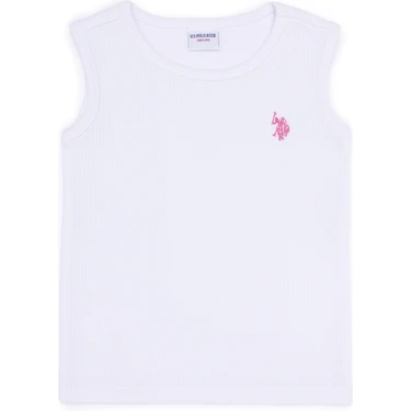 U.S. Polo Assn. Kız Çocuk Beyaz Tişört