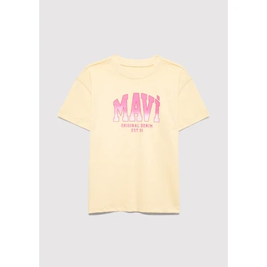 Mavi Mavi Logo Baskılı Sarı Tişört