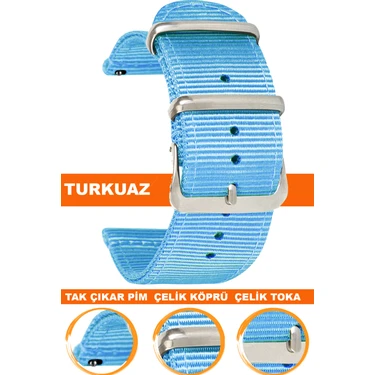 tcl mt40-mt40x akıllı çocuk saati uyumlu premıum nato kumaş tekstil saat kordonu kayışı