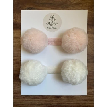 Glory Baby Kız Çocuk Bebek Ponponlu Bandana 2'li