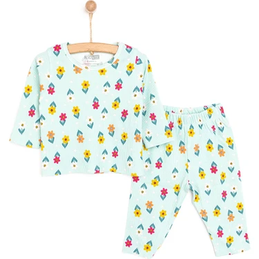 HelloBaby  Kaşkorse Çiçek Desenli Uzun Kol Pijama