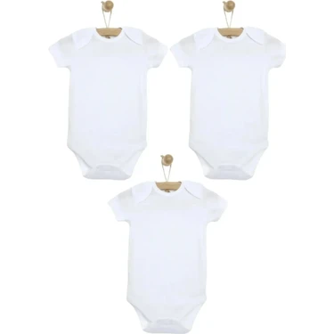 Mixi Baby %100 Pamuklu Çıtçıtlı Kısa Kol Bebek Body 3lü Set