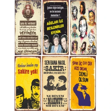 Hayat Poster Yeşilçam Retro Ahşap Poster Seti -